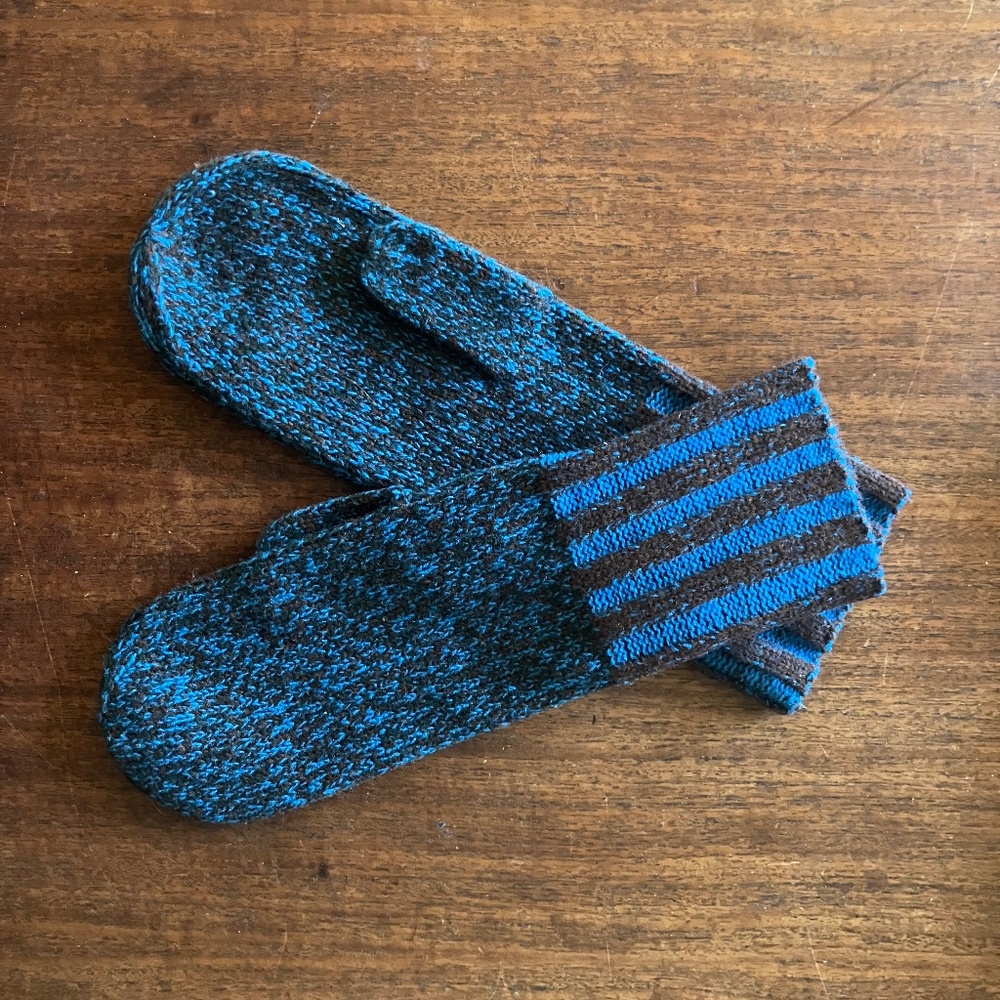 Uniqlo + Marni blue/brown mittens OS NWOT